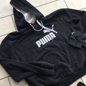 Puma black sweatshirt hoodie with front pocket